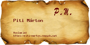 Piti Márton névjegykártya