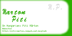 marton piti business card