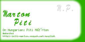 marton piti business card